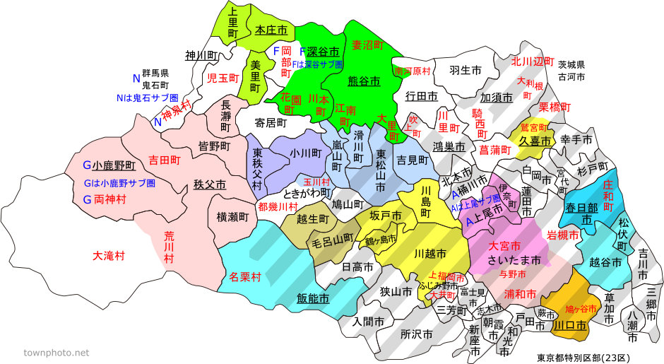 埼玉県の本当の都市圏ランキングと明快マップ・詳細データ
